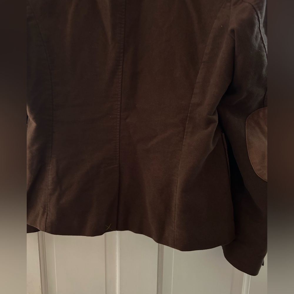 British Boden Faux Suede Rich Brown Blazer Autumn Jacket UK 18 US 14 Excellent - Picture 6 of 7